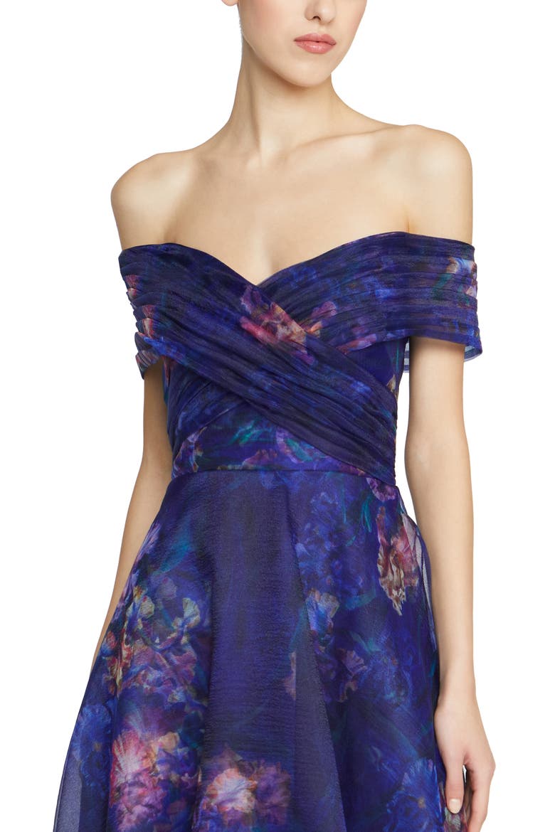 Desiree Off the Shoulder Cocktail Dress, Alternate, color, MOONLIT IRIS