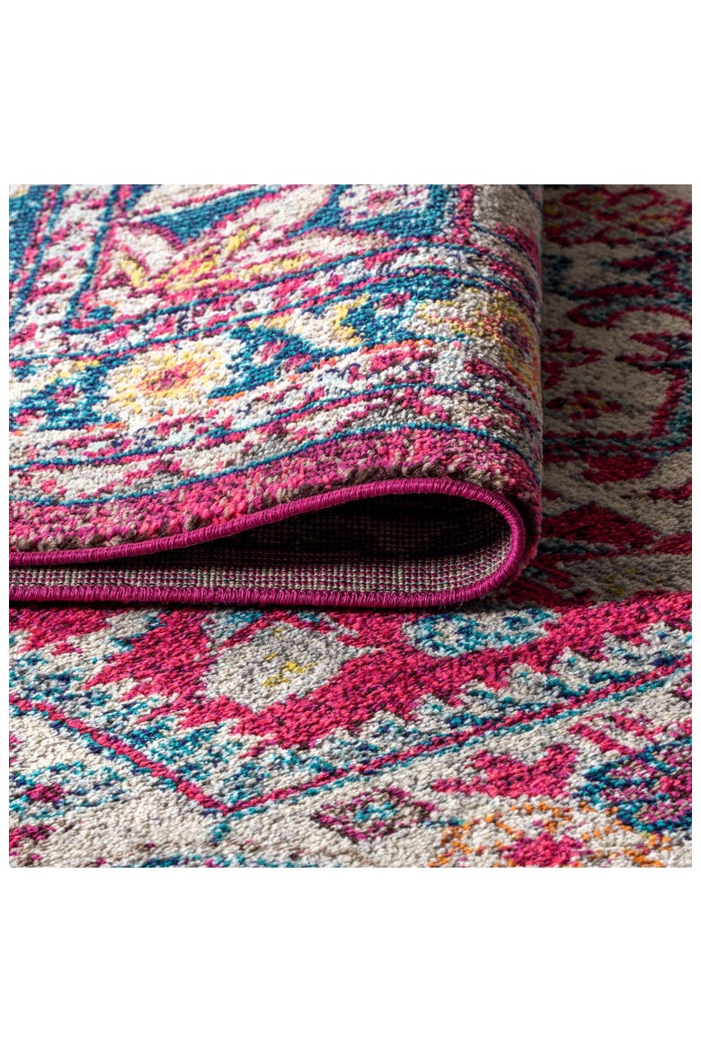 Bohemian FLAIR Boho Vintage Area Rug, Alternate, color, Pink/Ivory