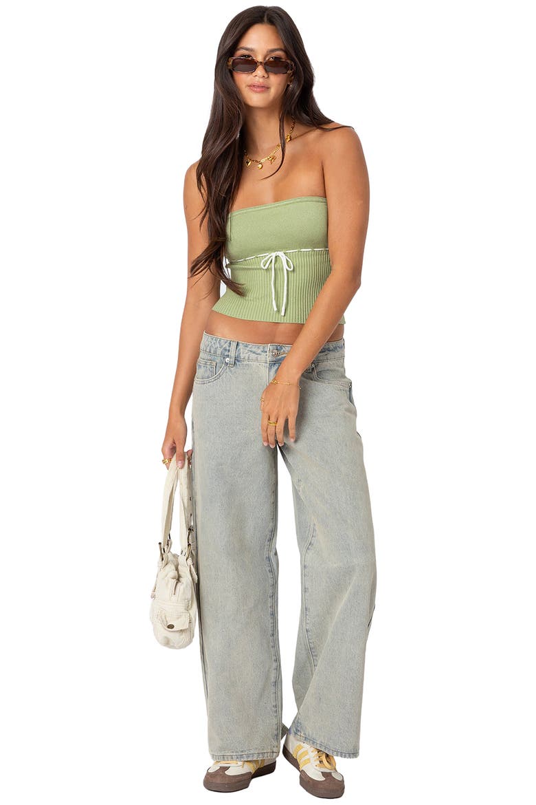 Elsie Crop Rib Tube Top, Alternate, color, SAGE