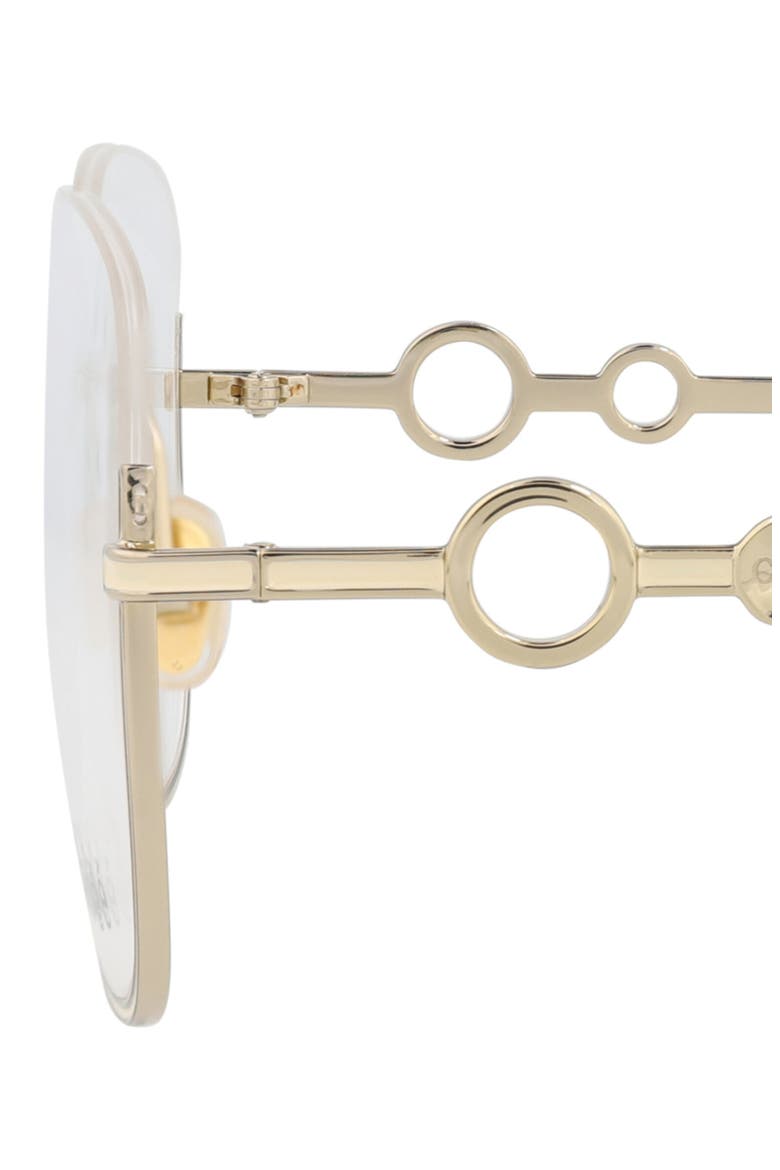 56mm Square Optical Glasses, Alternate, color, GOLD GOLD TRANSPARENT