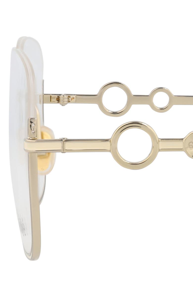 Chloé 56mm Square Optical Glasses, Alternate, color, Gold Gold Transparent