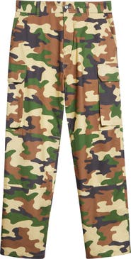 JW Anderson Camo Cotton Straight Leg Cargo Pants