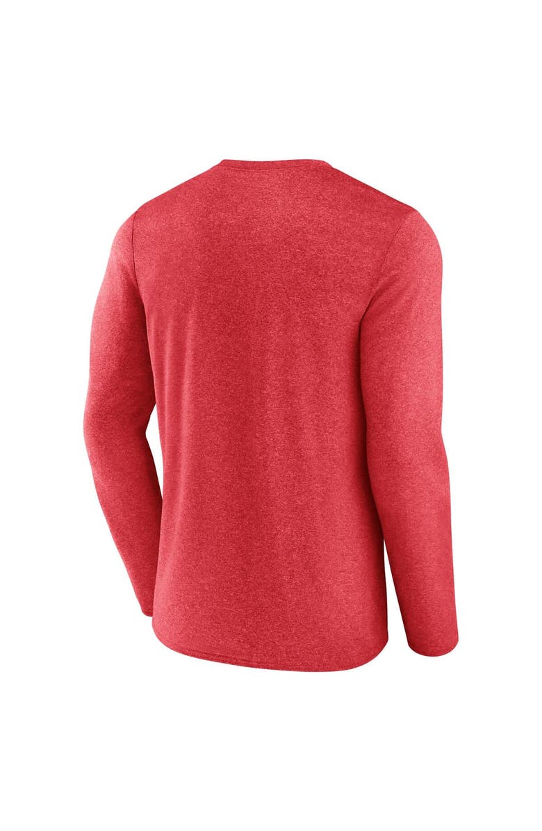 FANATICS Men's Fanatics Heathered Red Houston Rockets Where Legends Play Iconic Practice Long Sleeve T-Shirt, Alternate, color,