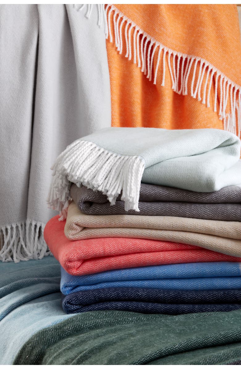 Matouk Pezzo Throw Blanket, Alternate, color, Black