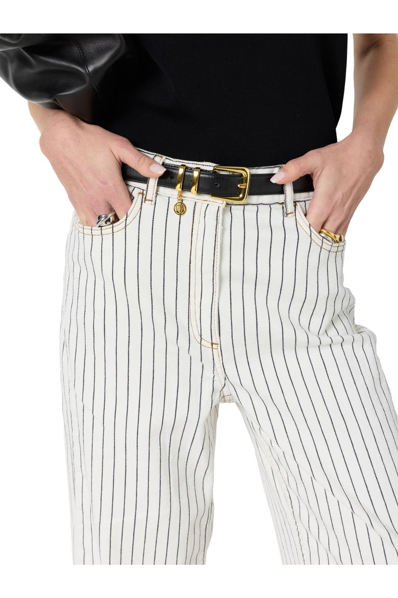 Amaliah Striped Wide Leg Jeans, Alternate, color, Ecru