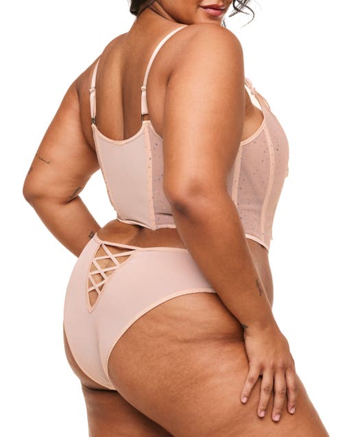 Adore Me Diamond Corset & Panty Set In Light Beige