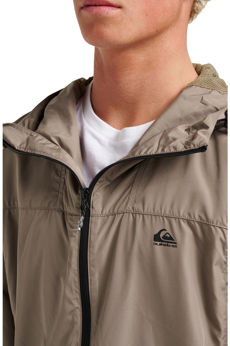 Overcast Water Repellent Hooded Windbreaker, Alternate, color, FALLEN ROCK