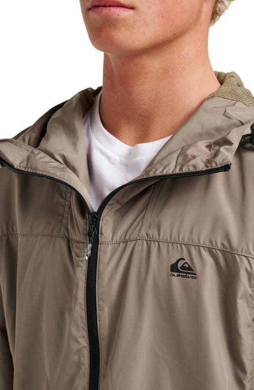 Quiksilver Overcast Water Repellent Hooded Windbreaker In Brown