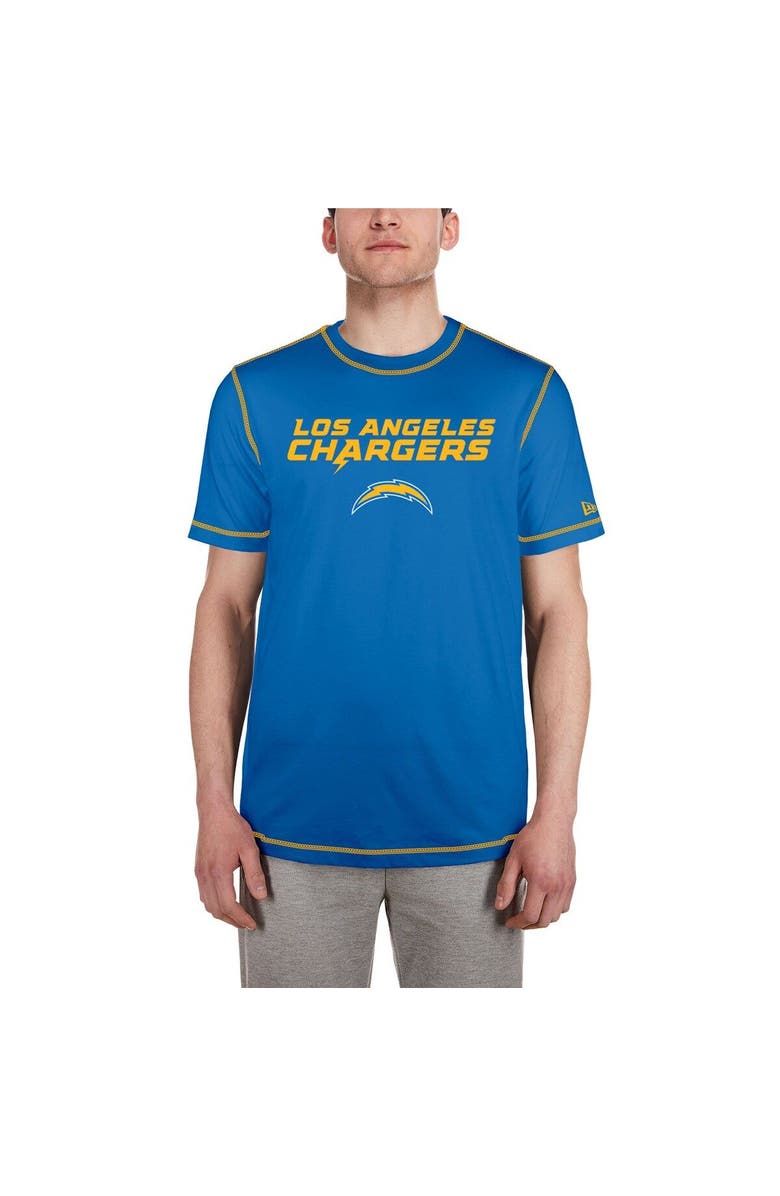 New Era Men's New Era  Blue Los Angeles Chargers Third Down Puff Print T-Shirt, Alternate, color, Blue