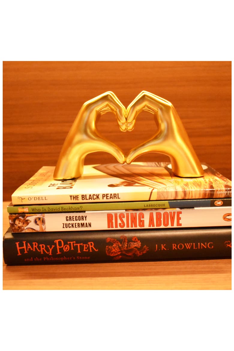 Heart Sign Hands Sculpture, Alternate, color, GOLD