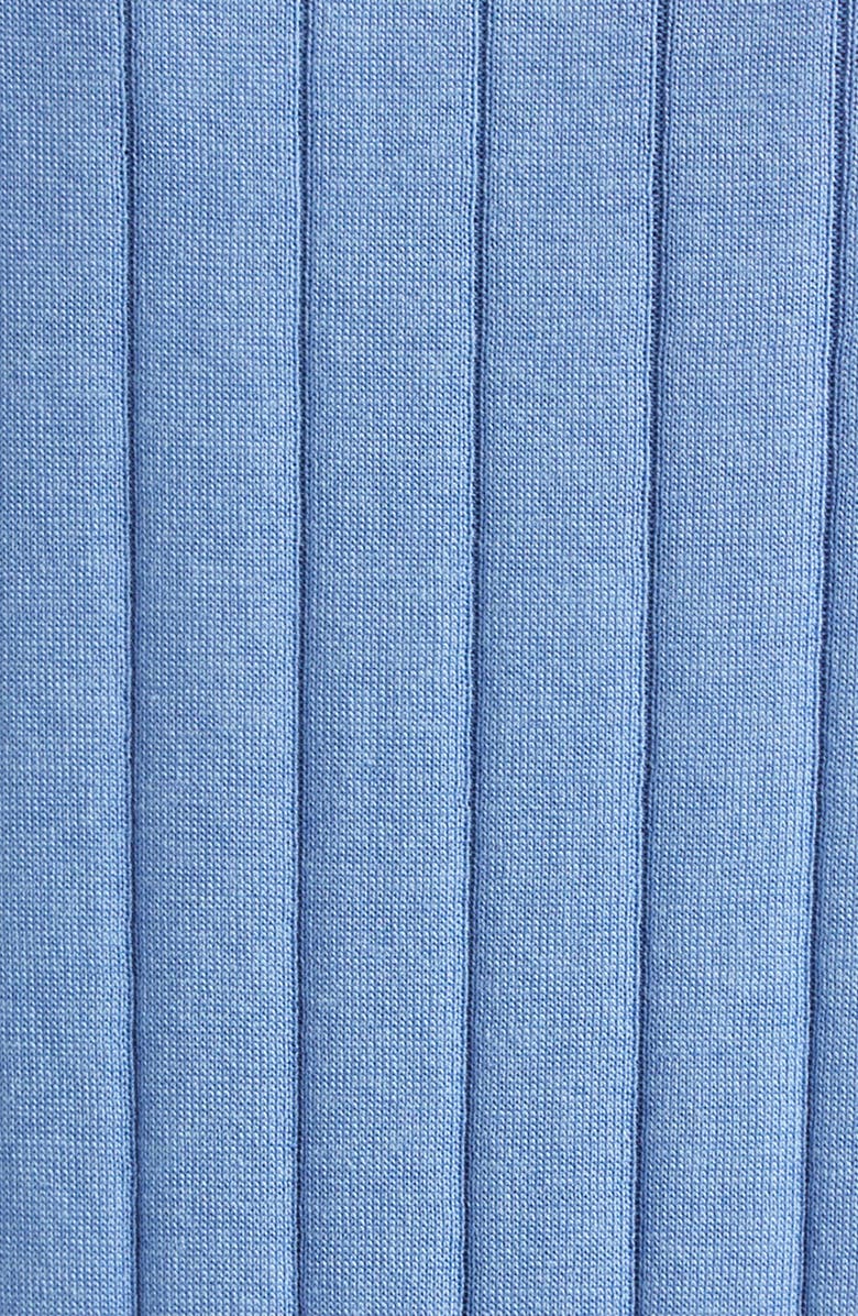 Wales Bonner Roots Long Sleeve Rib Polo, Alternate, color, Atlantic Blue