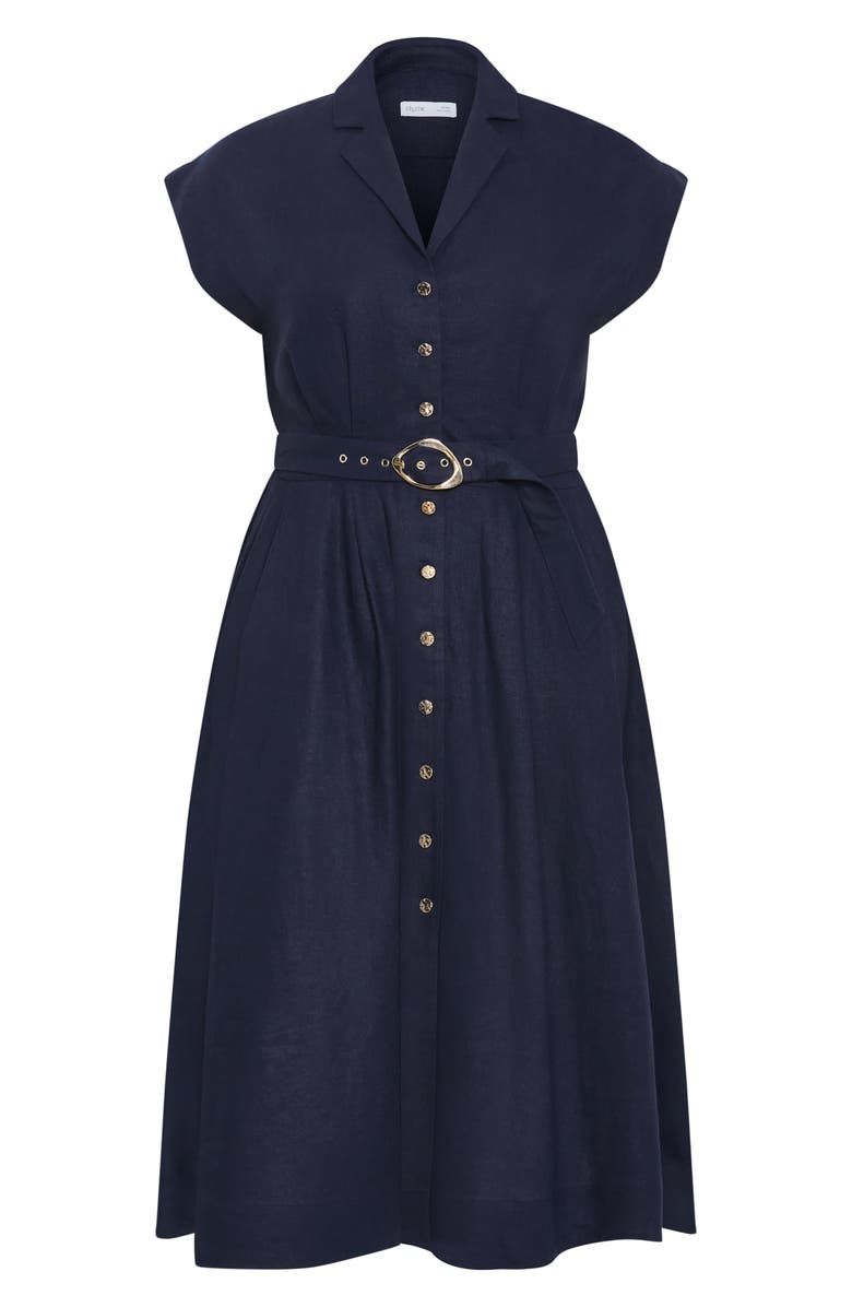 City Chic Liliyana Cap Sleeve Belted Dress, Alternate, color, 