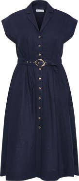 City Chic Liliyana Cap Sleeve Belted Dress