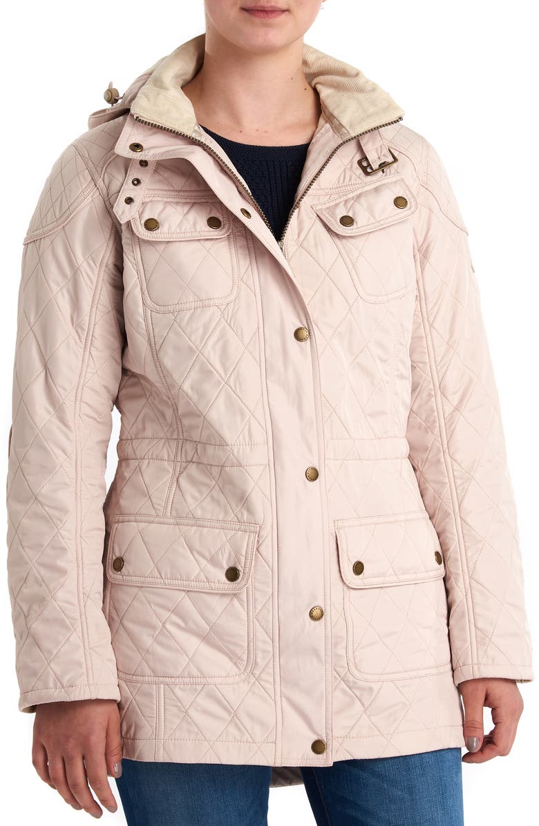 Barbour Arrow Quilted Hooded Anorak Coat, Main, color, 