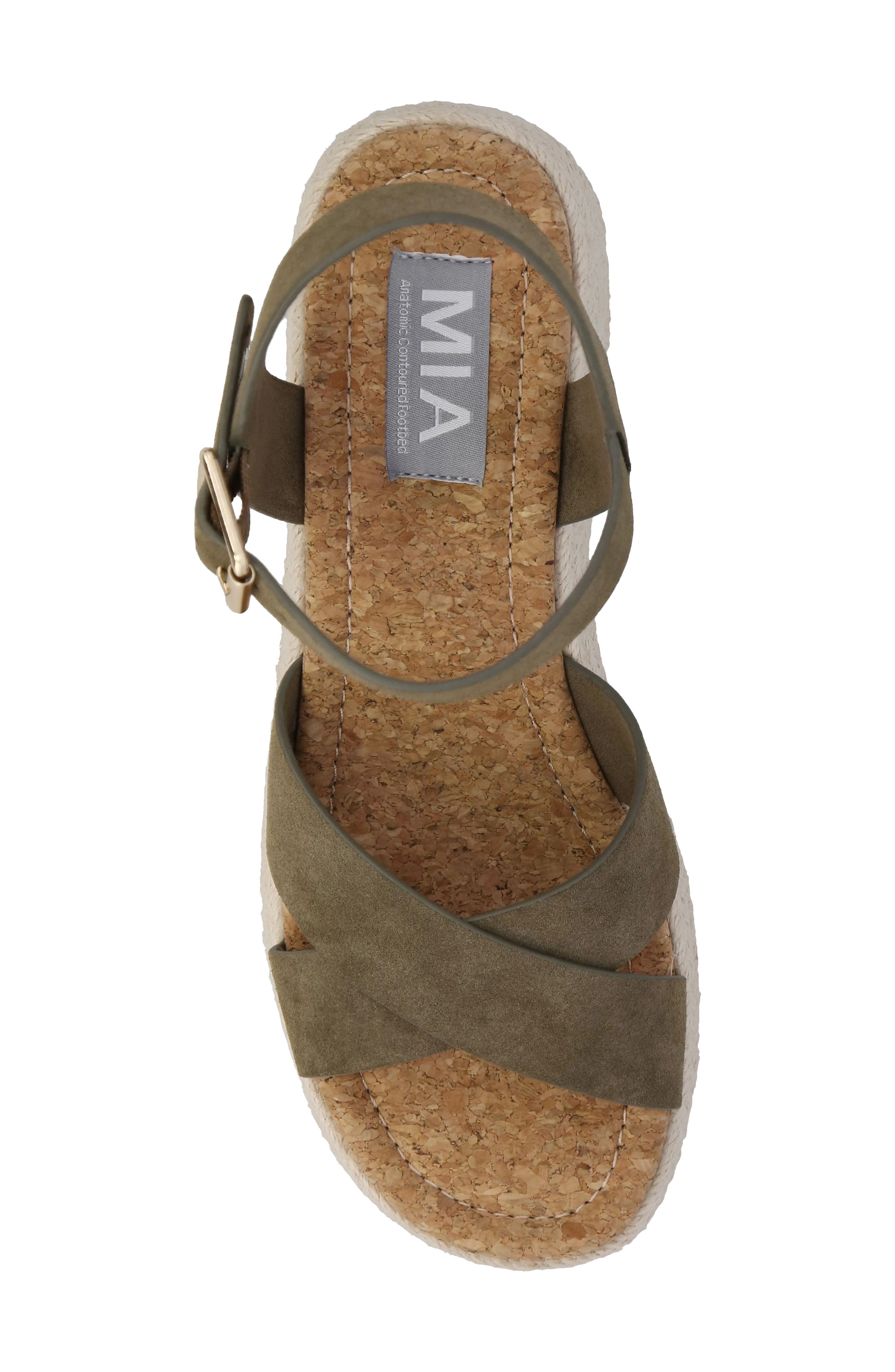 Nikky Ankle Strap Platform Wedge Sandal, Alternate, color, KHAKI BURN