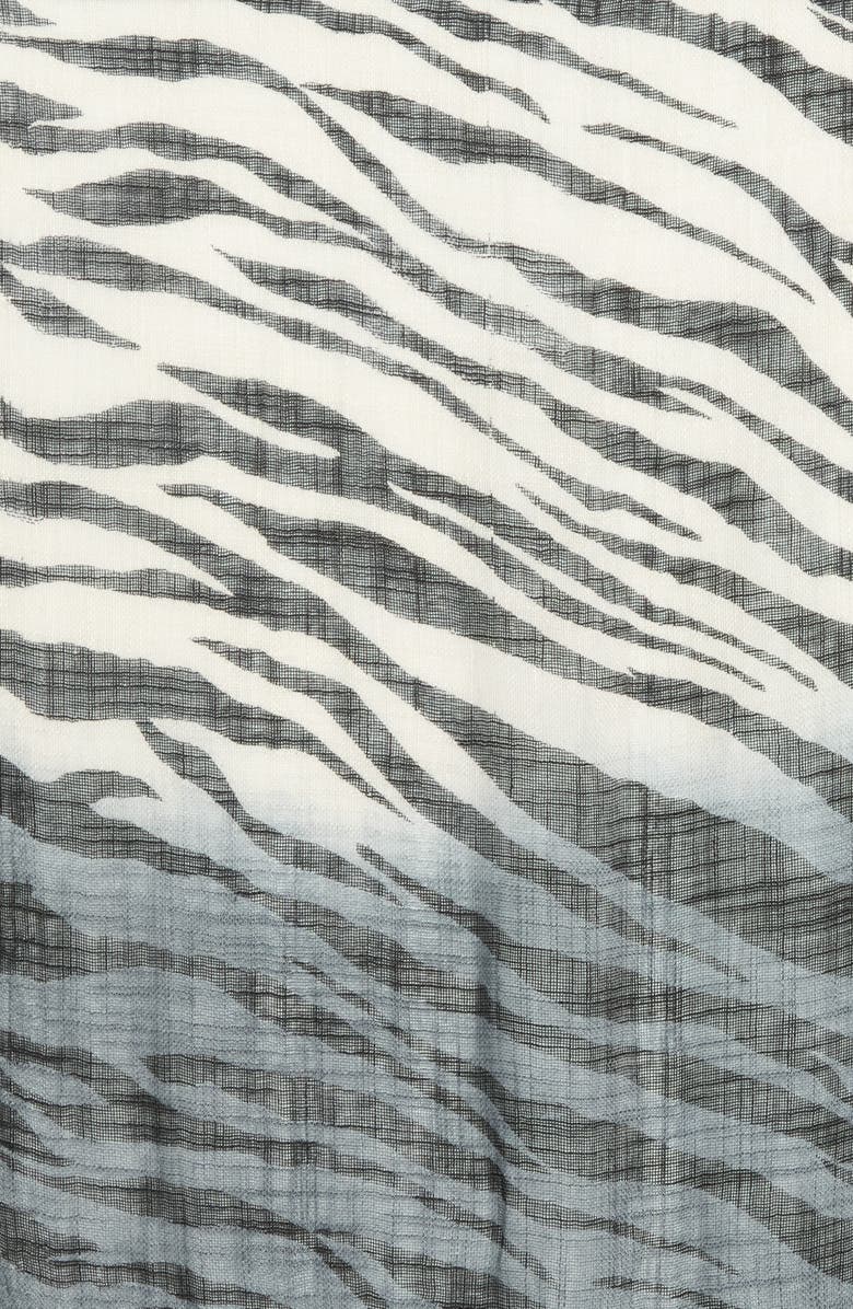 La Fiorentina Ombré Zebra Print Scarf, Alternate, color, Black/ Blue/ White Combo