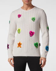 PHILIPP PLEIN Wool Pullover Round Neck Men