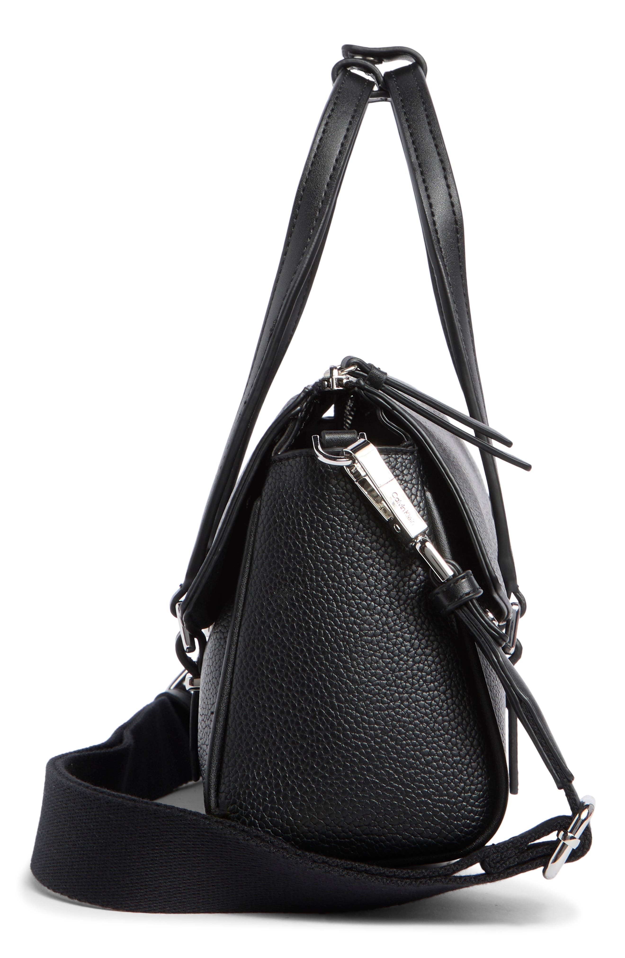 Calvin Klein Irene Satchel Bag, Alternate, color, Black/ Silver