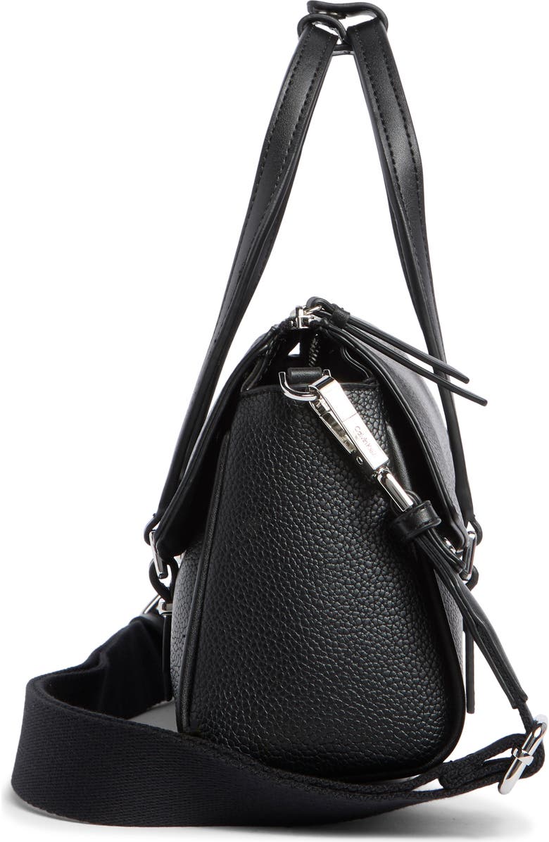 Calvin Klein Irene Satchel Bag, Alternate, color, Black/ Silver
