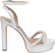 HARLO Australia Eva - Bridal Platform Block Heel with Pearl Detail