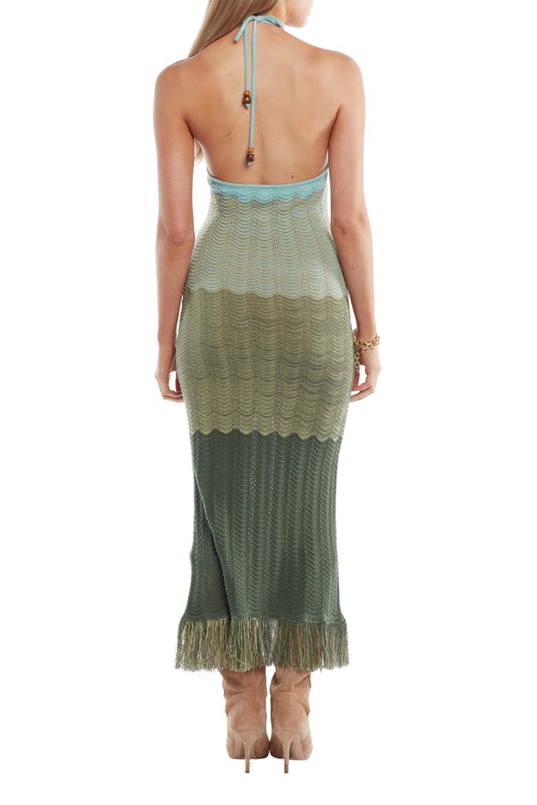 Cornelia Ombré Halter Pointelle Cover-Up Sundress, Alternate, color, GREEN