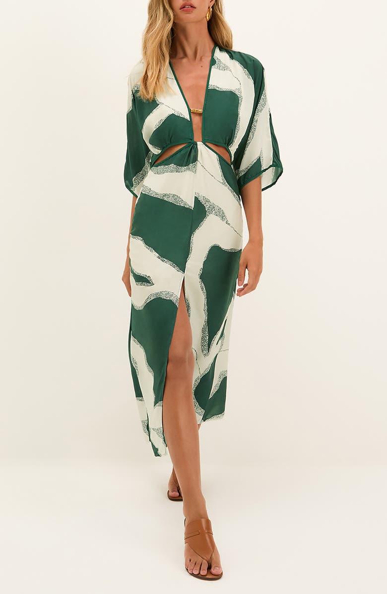 ViX Paula Hermanny Enigma Carrie Cutout Cover-Up Dress, Main, color, Green Multi