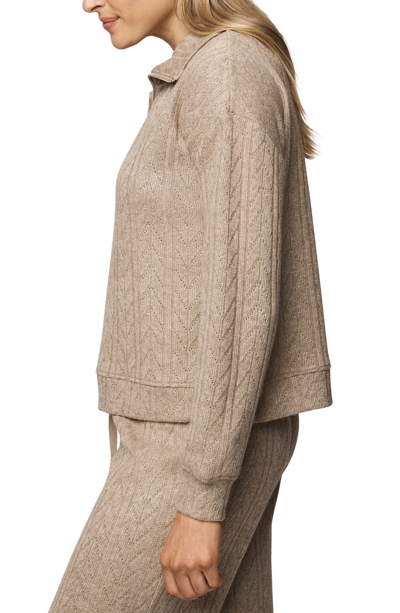 Splendid Sweatersoft Quarter Zip Pullover, Alternate, color, Light Cedar Htr