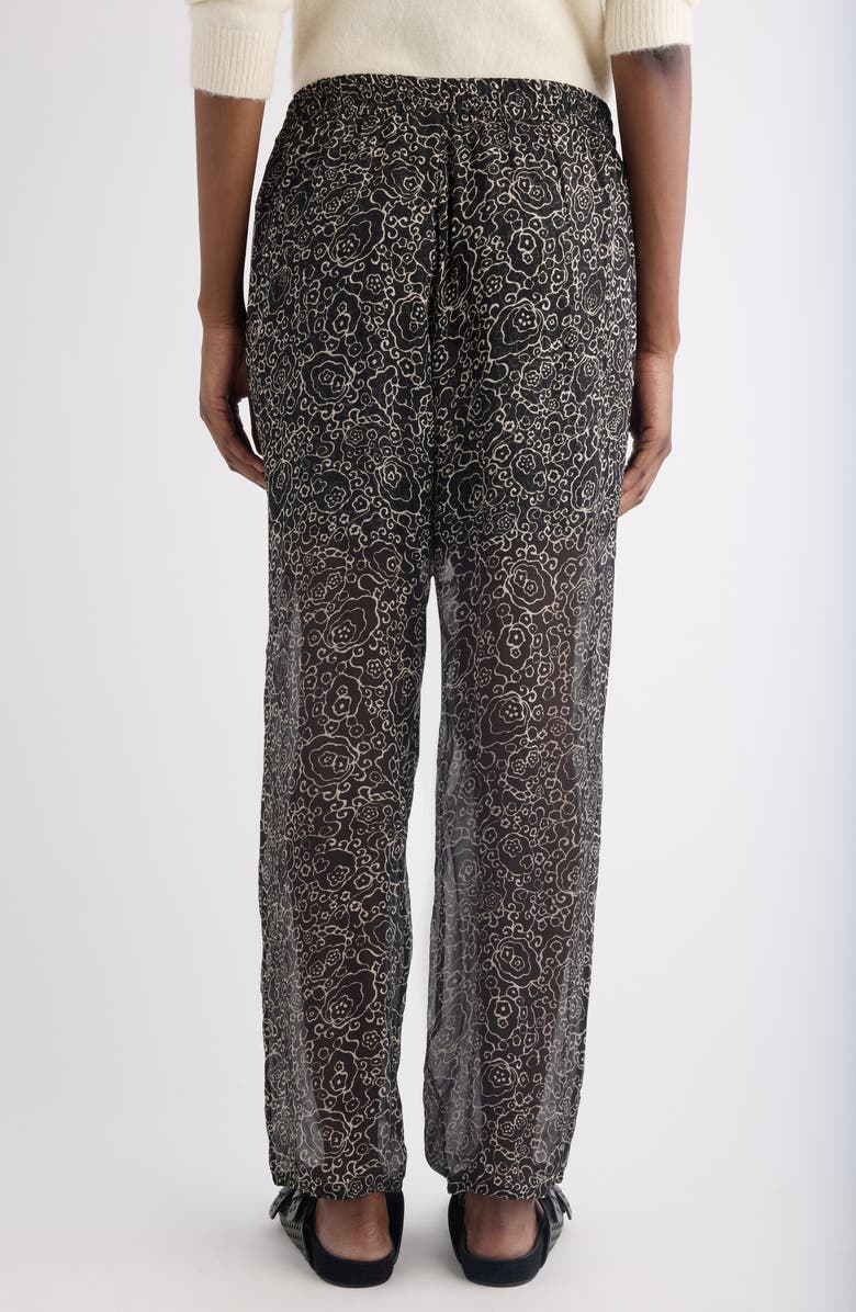Isabel Marant Étoile Lydna Print Drawstring Straight Leg Pants, Alternate, color, Black/ Ecru