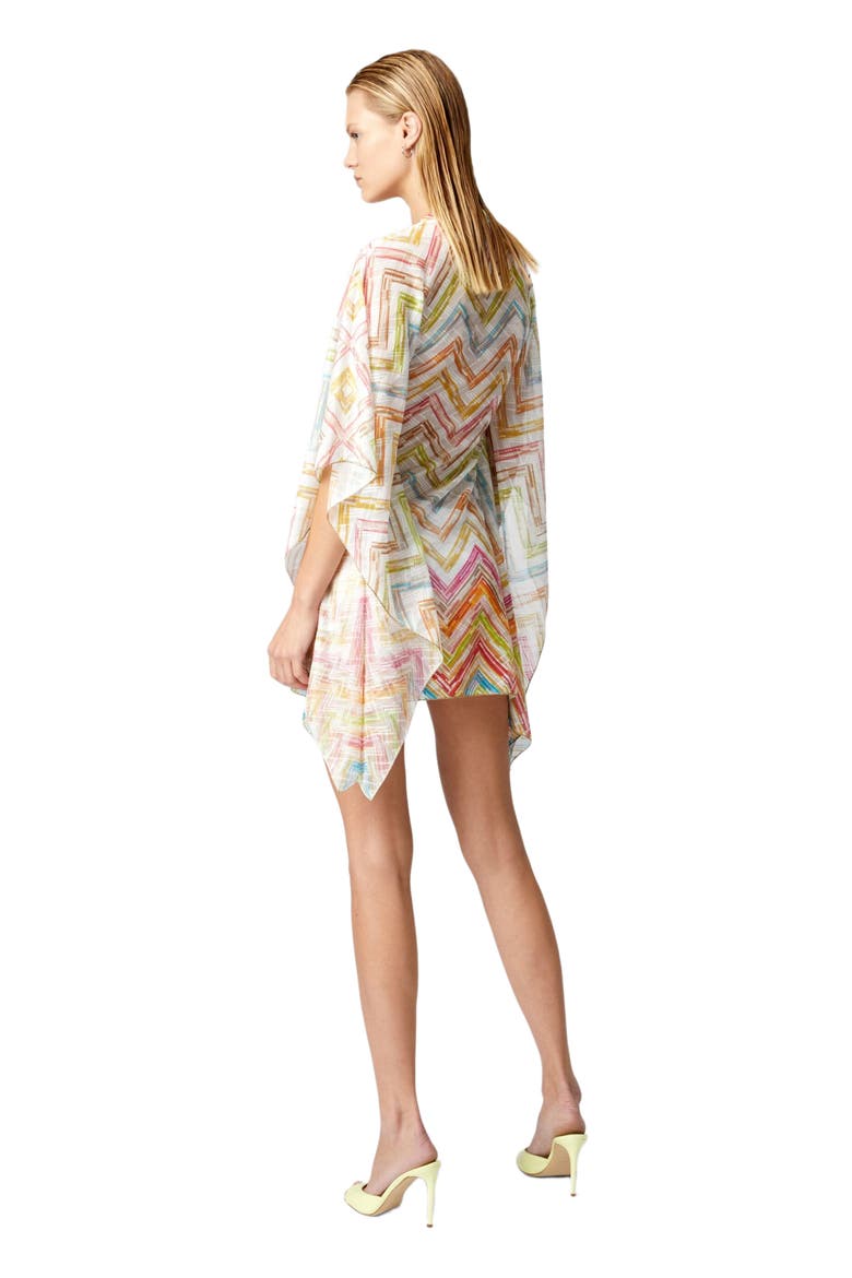 Short Covered Up Caftan In Printed Tulle, Alternate, color, Multicoloured