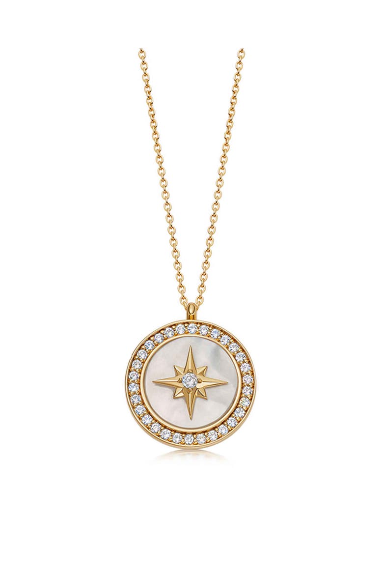 Gold Large Polaris Mother of Pearl Locket Necklace, Main, color, Polaris