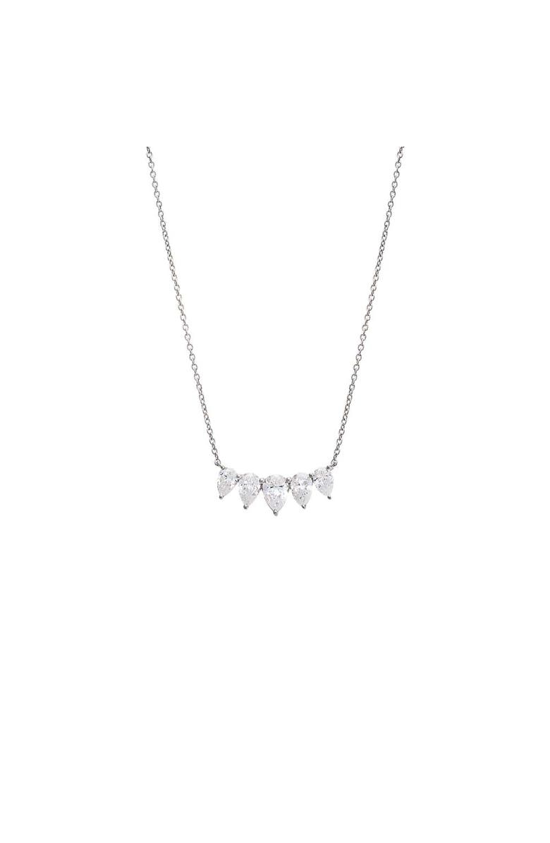BY ADINA EDEN Lab Grown Diamond Pear Cut Curved Bar Necklace 14K, Main, color,