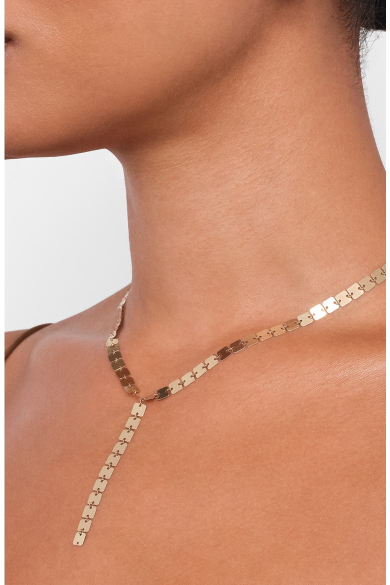 14K Gold Laser Square Y-Necklace, Alternate, color, YELLOW GOLD
