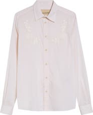 Valentino Floral Embroidered Cotton Button-Up Shirt
