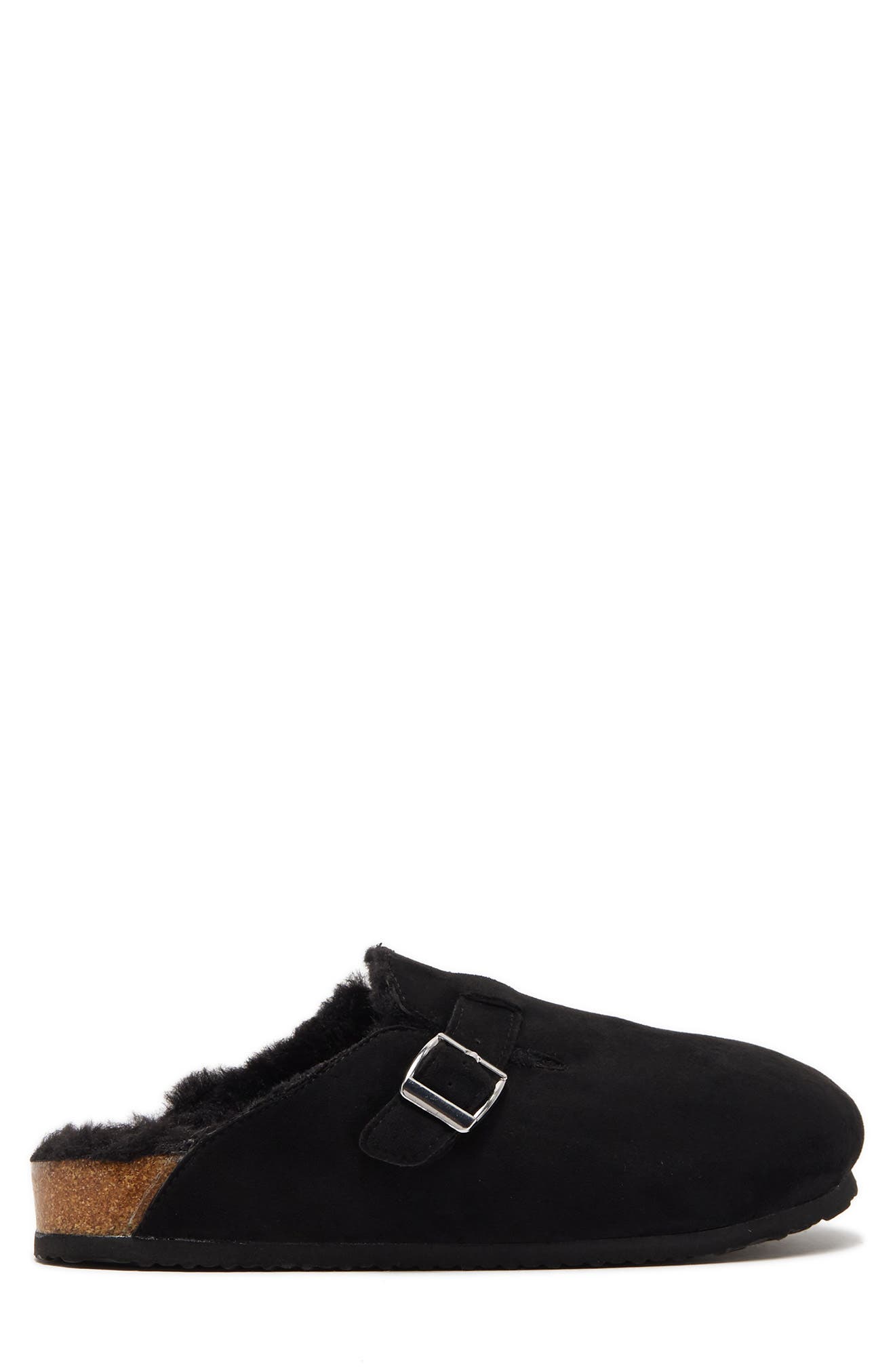 Prance Faux Fur Lined Clog, Alternate, color, BLACK FAB