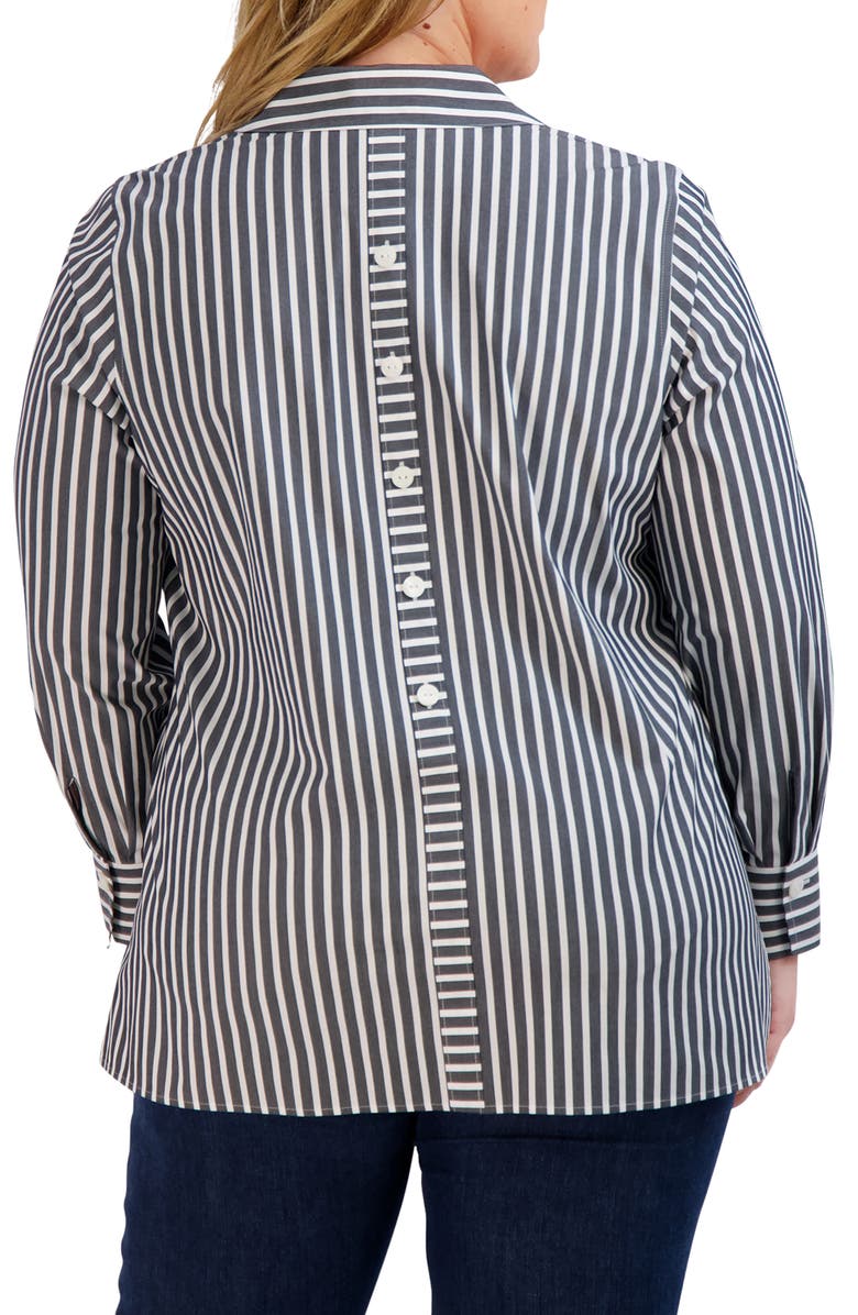 Foxcroft Pamela Stripe Stretch Tunic Blouse, Alternate, color, 