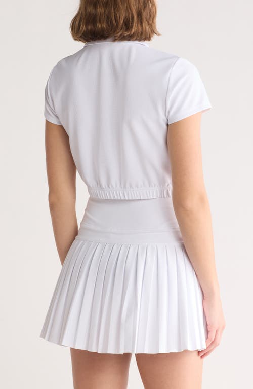 Yogalicious Jane Waffle Crop Polo In White