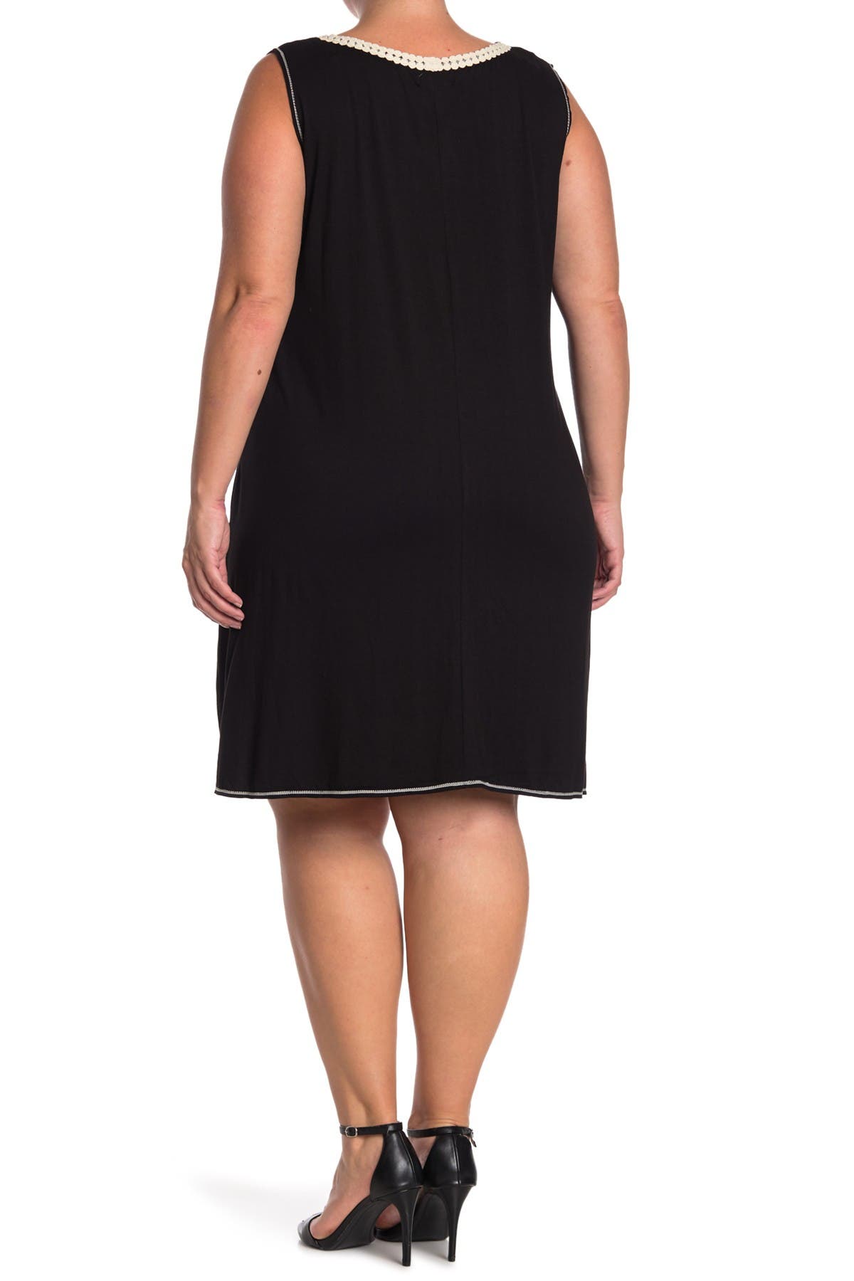 MAX STUDIO Split Neck Sleeveless Shift Dress (Women) | Nordstromrack