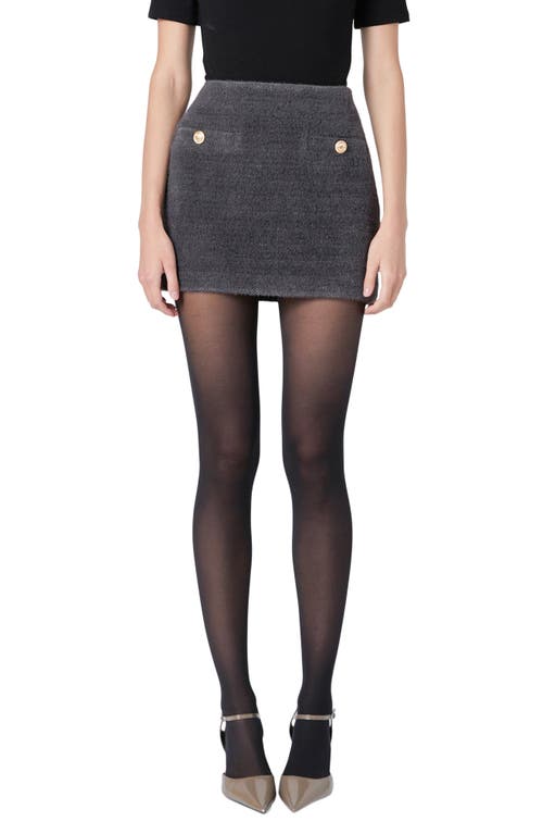 Shop Endless Rose Bouclé Tweed Miniskirt In Grey