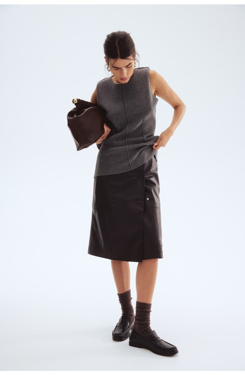 H&M Wool-blend Top, Alternate, color, Gray Melange