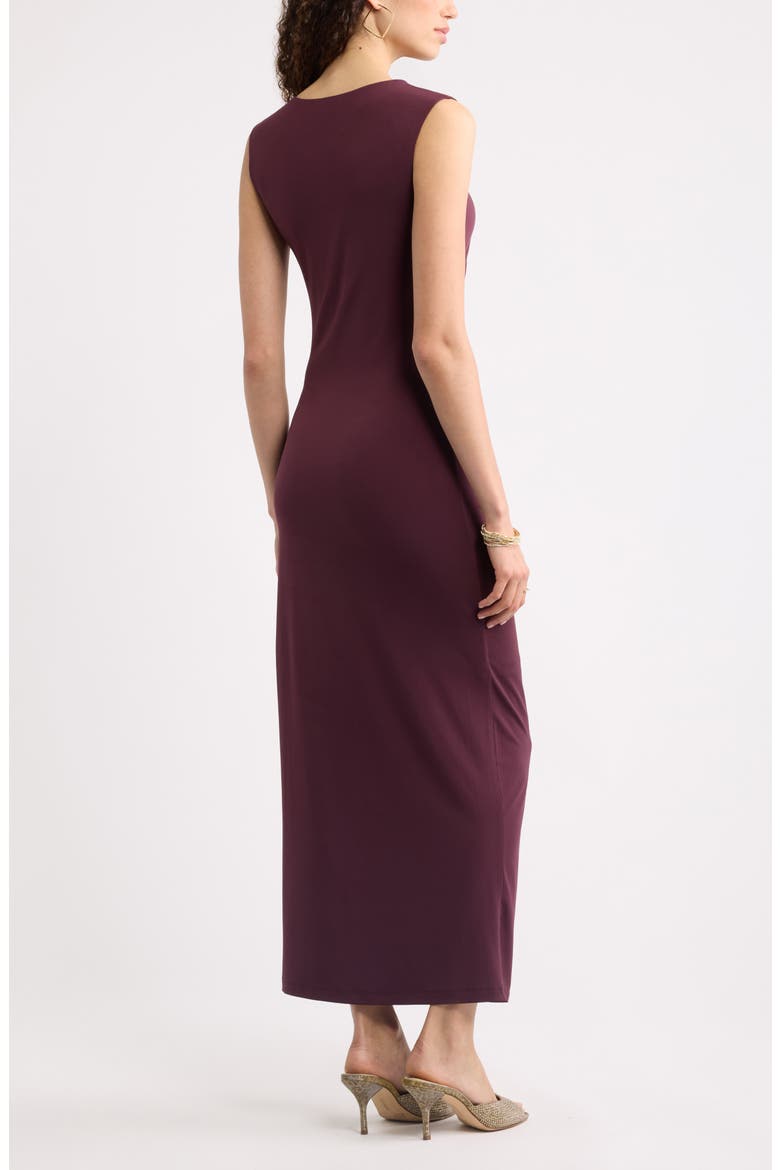 Side Ruched Maxi Dress, Alternate, color, BURGUNDY