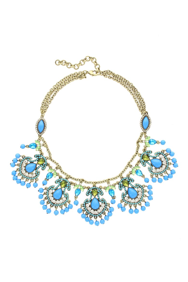 Rissa Cluster Statement Necklace, Alternate, color, BLUE
