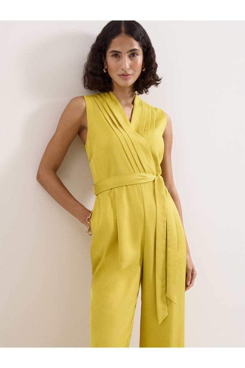 Taylor High-Waist Wrap Jumpsuit, Alternate, color, Yellow