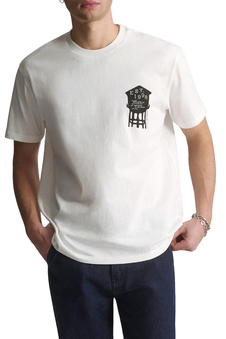Water Tower Graphic T-Shirt, Main, color, ANTIQUE WHITE