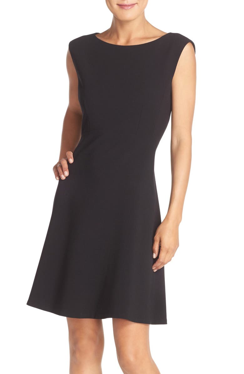 Tahari Woven Fit & Flare Dress, Main, color, 