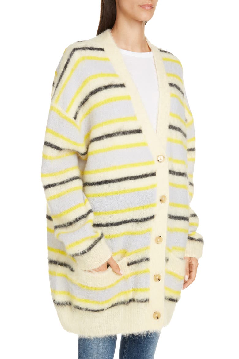 Keda Oversize Wool & Alpaca Blend Cardigan, Alternate, color, YELLOW/ MULTI