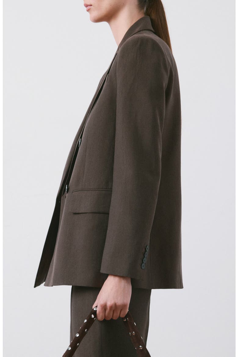 Straight Fit Suit Blazer, Alternate, color, CHOCOLATE