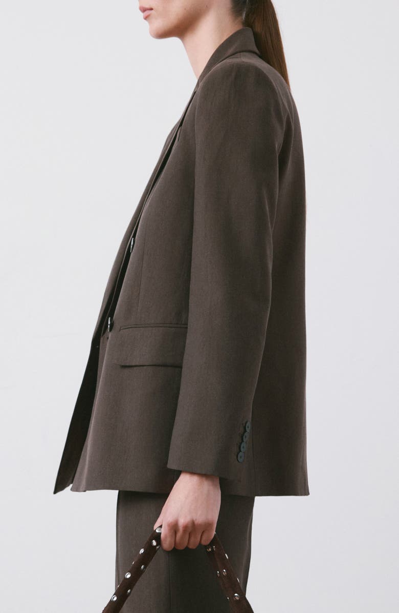 MANGO Straight Fit Suit Blazer, Alternate, color, Chocolate