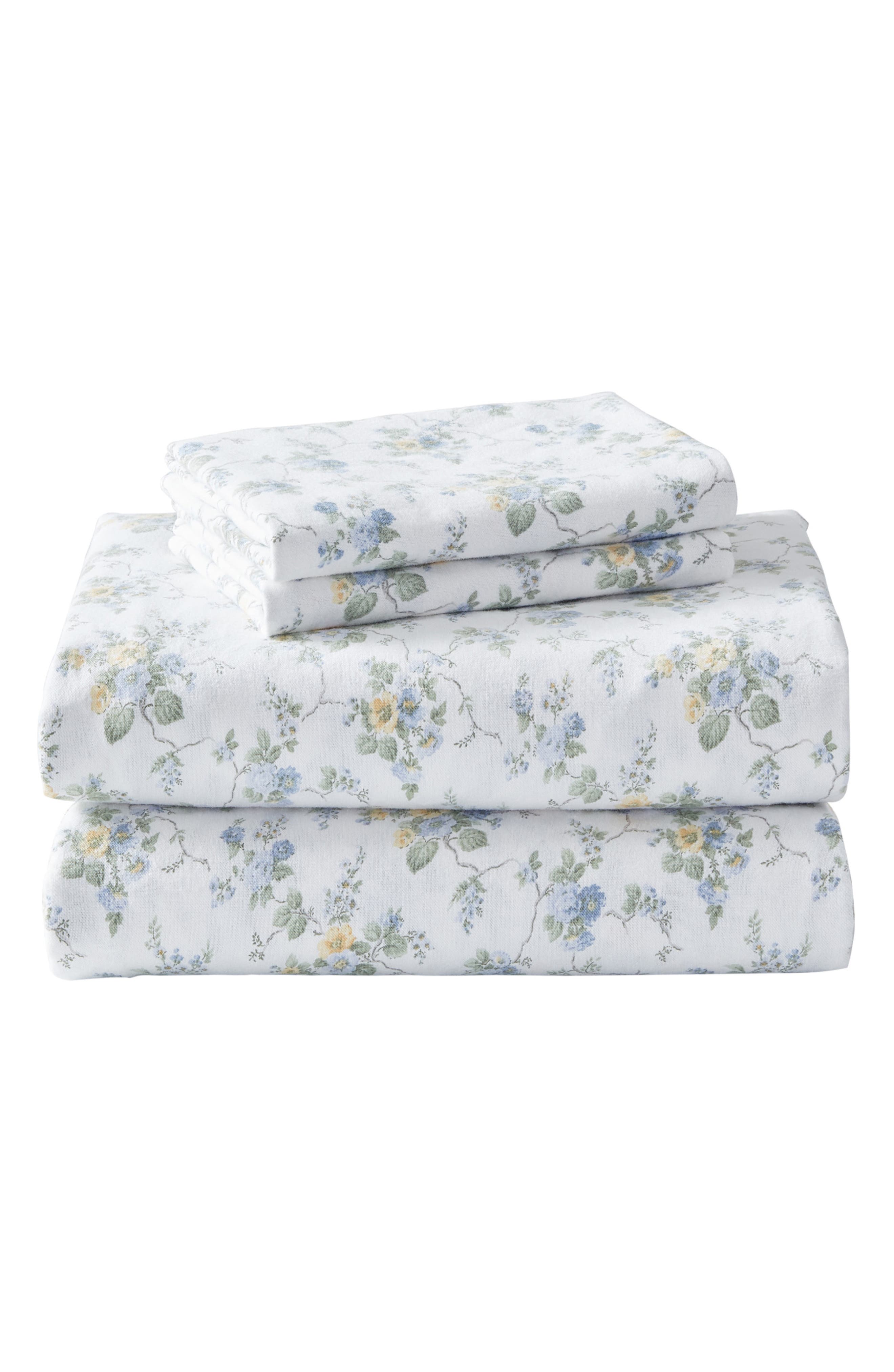 Laura Ashley Le Fleur Cotton Flannel Queen Sheet Set