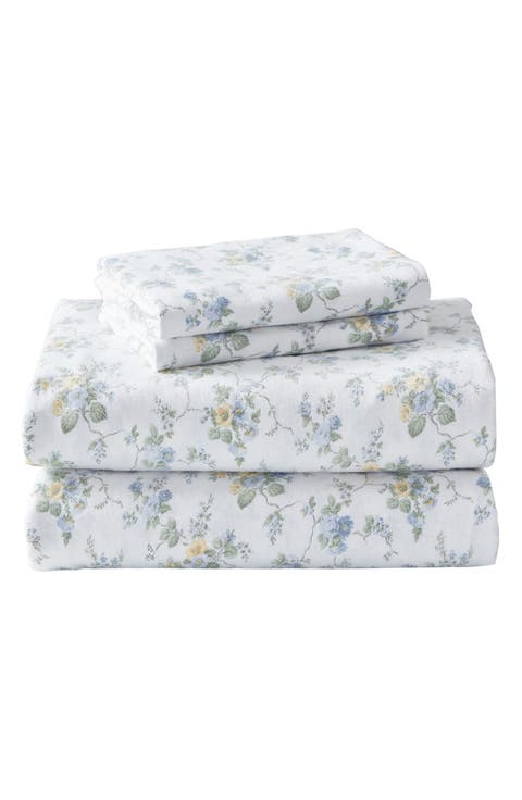 Le Fleur Cotton Flannel Queen Sheet Set
