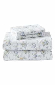Laura Ashley Le Fleur Cotton Flannel Queen Sheet Set